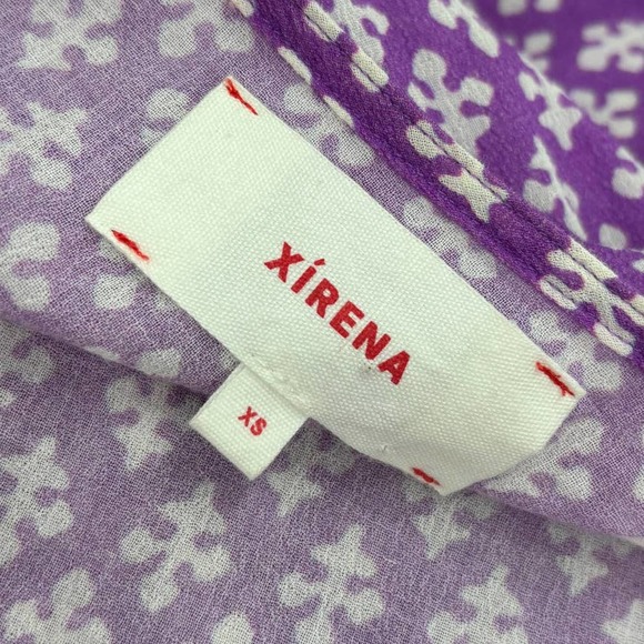 Xirena Purple Clover Cecily Printed Cotton Tiered Midi Maxi Dress XS - Picture 10 of 12